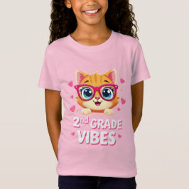 Niedlicher Cat Cartoon mit Brille - Vibes der zwei T-Shirt