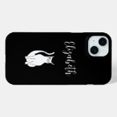 Niedlicher Cat Cartoon Winking Kitty Black Case-Mate iPhone Hülle (Rückseite (Horizontal))