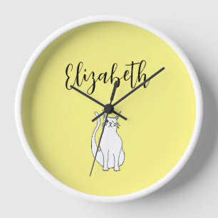 Niedlicher Cat Cartoon Zeichnend Winking Kitty Pal Uhr