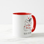 Niedlicher Cat Couple Personalisierter Valentinsta Tasse (VorderseiteRechts)