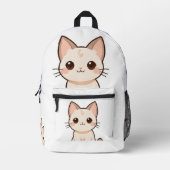 Niedlicher Cat Design-Backpack - Stilvoll und funk Bedruckter Rucksack (Vorderseite)
