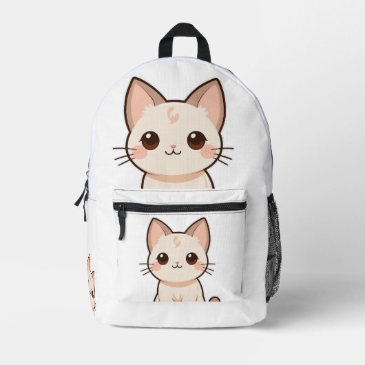 Niedlicher Cat Design-Backpack - Stilvoll und funk Bedruckter Rucksack (Vorderseite)