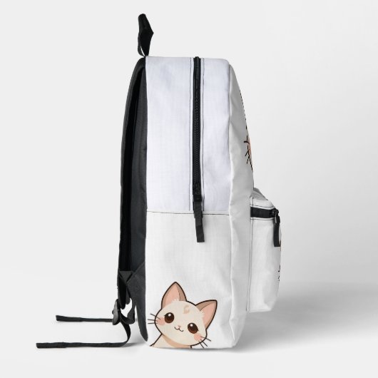 Niedlicher Cat Design-Backpack - Stilvoll und funk Bedruckter Rucksack (Links)