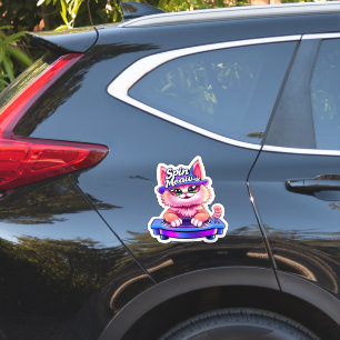 "Niedlicher Cat DJ Spin Meow-sic Sticker" Aufkleber