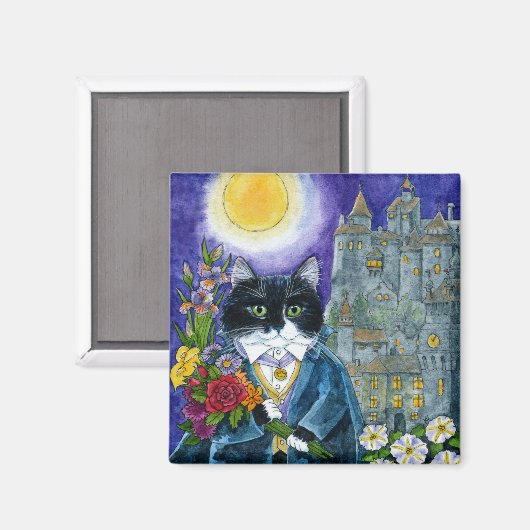 Niedlicher Cat Dracula Vampire Nosferatu-Magnet Magnet (Vorderseite/Rückseite)