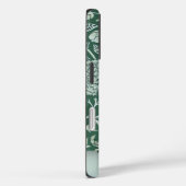 Niedlicher Cat Floral Art Nouveau Green Individuel Case-Mate iPhone Hülle (Rückseite / Rechts)