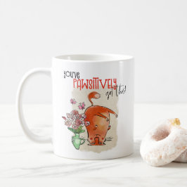 Niedlicher Cat Fun Zitat Pawsitiv diesen Namen Got Kaffeetasse