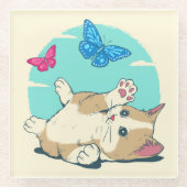 Niedlicher Cat Glass Untersetzer (Vorderseite)