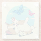 Niedlicher Cat Glass Untersetzer (Rückseite)