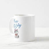 Niedlicher Cat Happy Amerikanische Unabhängigkeits Kaffeetasse (Vorderseite Links)