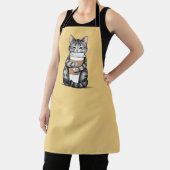 Niedlicher Cat Holding-Kaffee Schürze (InSitu)