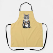 Niedlicher Cat Holding-Kaffee Schürze (Vorderseite)