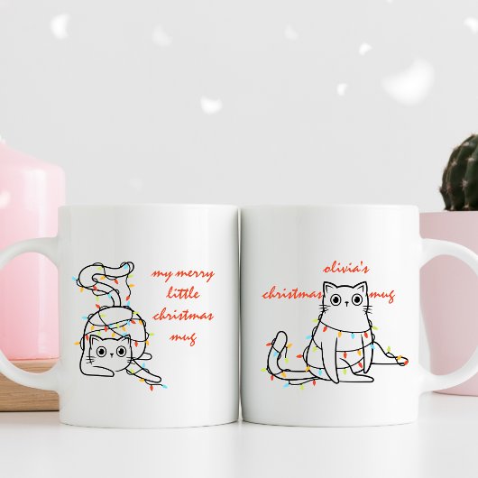 Niedlicher Cat Individuelle Name Meine kleinen Wei Tasse