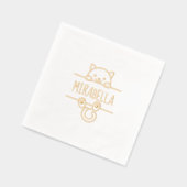 Niedlicher Cat Individuelle Name Servietten Mit Folie (Links)
