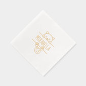 Niedlicher Cat Individuelle Name Servietten Mit Folie (Rechts)