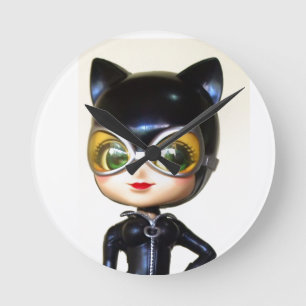 NIEDLICHER CAT LADY CLOCK RUNDE WANDUHR