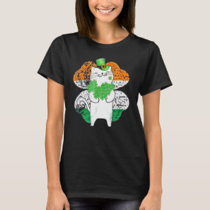 Niedlicher Cat Leprechaun mit Kleeblatts St Patric T-Shirt