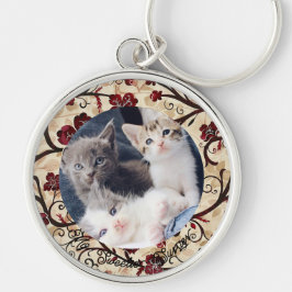 Niedlicher Cat Lover Memorial Foto Schlüsselanhäng Schlüsselanhänger
