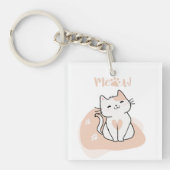 Niedlicher Cat Lover Personalisierter Schlüsselanh Schlüsselanhänger (Vorderseite)