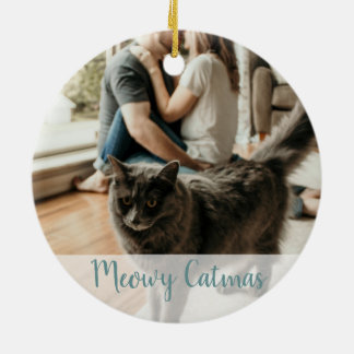 Niedlicher Cat Lover Winter Meowa Weihnachten Keramik Ornament