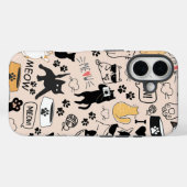 Niedlicher Cat Lovers Musterbeispiel Case-Mate iPhone Hülle (Rückseite (Horizontal))