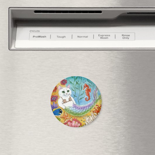 Niedlicher Cat Mermaid Seepferd Unterwassermagnet Magnet (In Situ (Geschirrspüler))