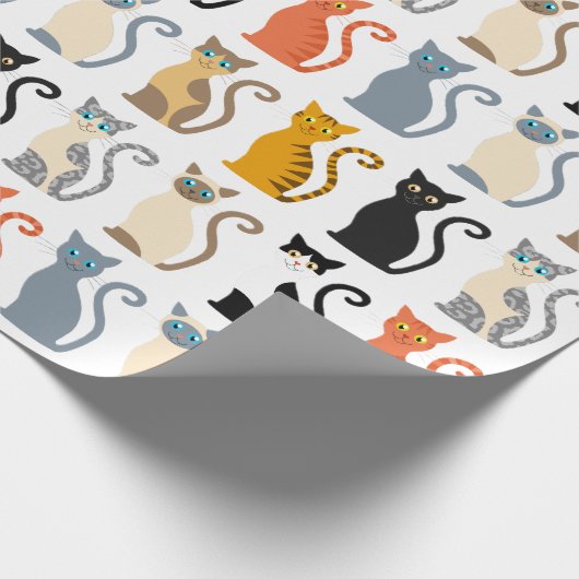 Niedlicher Cat Mix Geschenkpapier (Ecke)
