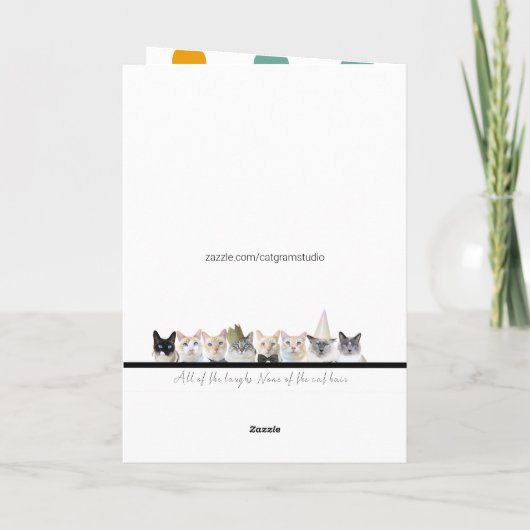 Niedlicher Cat Nerd Brillen Grußkarte zum Geburtst Karte (Rückseite)