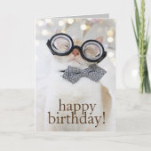 Niedlicher Cat Nerd Brillen Grußkarte zum Geburtst Karte (Vorderseite)