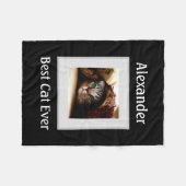 Niedlicher Cat Personalisiert Pet Foto Name Custom Fleecedecke (Vorderseite (Horizontal))