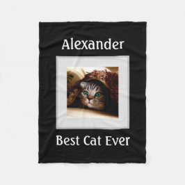 Niedlicher Cat Personalisiert Pet Foto Name Custom Fleecedecke