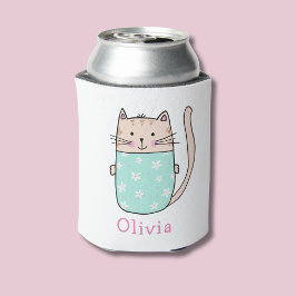 Niedlicher Cat Personalisierter Individuelle Name Dosenkühler