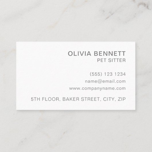 Niedlicher Cat Pet Sitter Visitenkarte (Rückseite)
