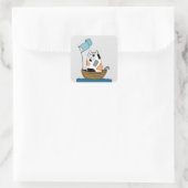 Niedlicher Cat Pirate Quadratischer Aufkleber (Tasche)