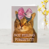 Niedlicher Cat Pub Joke wird gut Karte (Gelbe Blume)