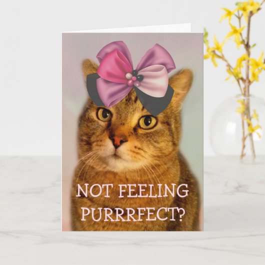 Niedlicher Cat Pub Joke wird gut Karte (Gelbe Blume)