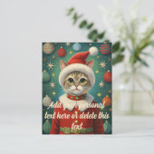 Niedlicher Cat Santa Claus Weihnachten Postkarte (Stehend Vorderseite)
