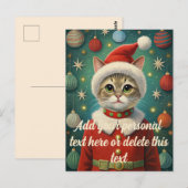 Niedlicher Cat Santa Claus Weihnachten Postkarte (Vorne/Hinten)