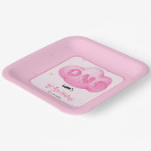 Niedlicher Cat Schriftart Wasserfarbe Rosa Wolke 1 Pappteller (Gewinkelt)