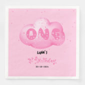 Niedlicher Cat Schriftart Wasserfarbe Rosa Wolke 1 Serviette (Vorderseite)