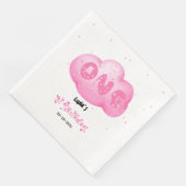 Niedlicher Cat Schriftart Wasserfarbe Rosa Wolke 1 Serviette (Ecke)