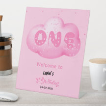 Niedlicher Cat Schriftart Wasserfarbe Rosa Wolke 1