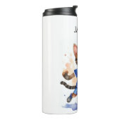 Niedlicher Cat Soccer Themed Drink Tumbler Thermosbecher (Nach links gedreht)