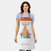 Niedlicher Cat Spaß Pawsitiv Vegan Name Weiß Schürze (Getragen)