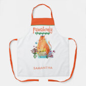 Niedlicher Cat Spaß Pawsitiv Vegan Name Weiß Schürze (Vorderseite)