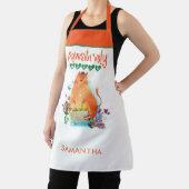 Niedlicher Cat Spaß Pawsitiv Vegan Name Weiß Schürze (InSitu)