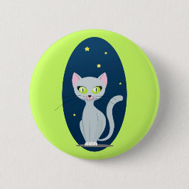 Niedlicher Cat Starry night sky Cartoon mit benutz Button