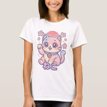 Niedlicher Cat T - Shirt | Japanisch Streetwear Ka