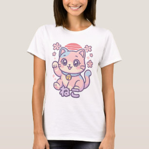 Niedlicher Cat T - Shirt Japanisch Streetwear Ka
