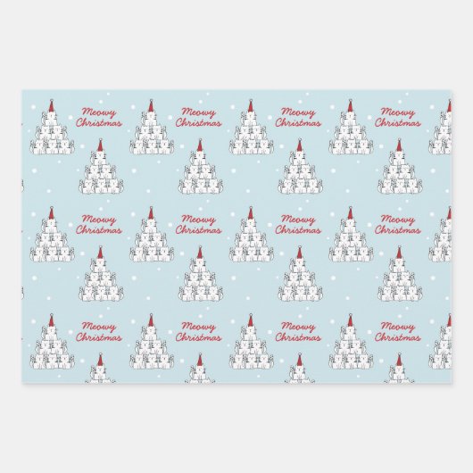 Niedlicher Cat Tree Weihnachten Geschenkpapier Set (Vorderseite 3)